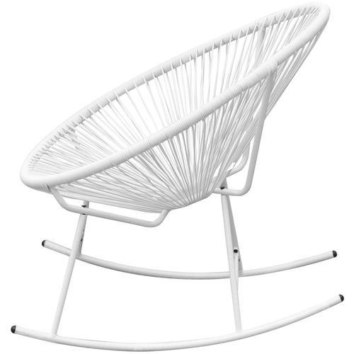 Vrtna stolica za ljuljanje od poliratana bijela slika 18