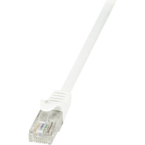 LogiLink CP2081U RJ45 mrežni kabel, Patch kabel cat 6 U/UTP 7.50 m bijela sa zaštitom za nosić 1 St. slika 1