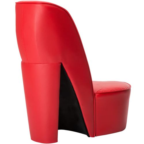 Stolica u obliku visoke pete od umjetne kože crvena slika 3