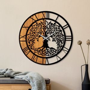 Wallity Ukrasni drveni zidni sat, Wooden Clock - 64