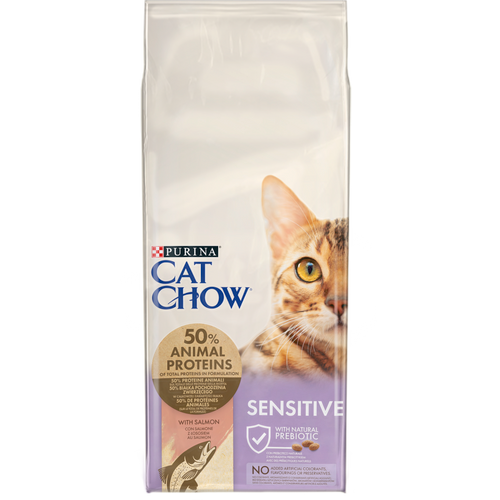 Cat Chow Sensitive, s lososom, 15 kg slika 2
