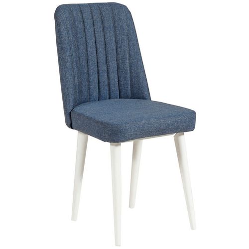 Woody Fashion Set stolova i stolica (5 komada), Bijela boja Tamno plava, Vina 1048 - Dark Blue, White slika 11