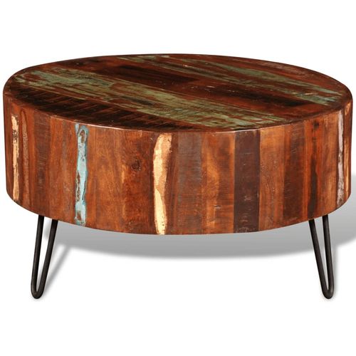 Stolić za kavu od masivnog obnovljenog drva okrugli slika 57