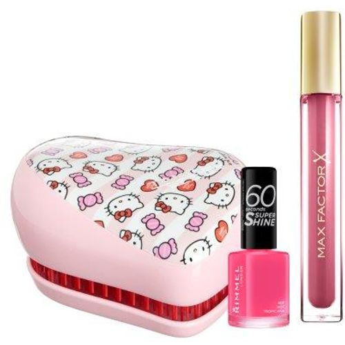 Tangle Teezer set (cs-hello kitty stripes+rimmel lak+mf gloss) kozmetički set za kosu slika 1