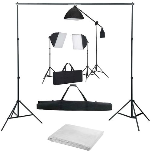 Oprema za fotografski studio sa svjetlima softbox i pozadinom slika 19