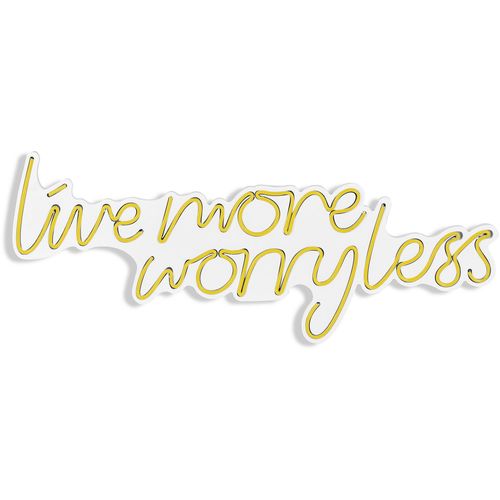 Wallity Ukrasna plastična LED rasvjeta, Live More Worry Less - Yellow slika 6