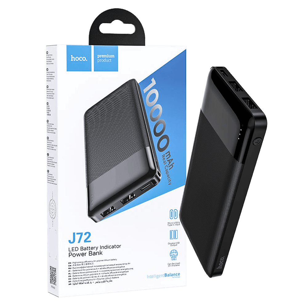 hoco. Punjač prijenosni za mobitele, 10000 mAh, 2A / 2A - J72 Easy travel slika 1