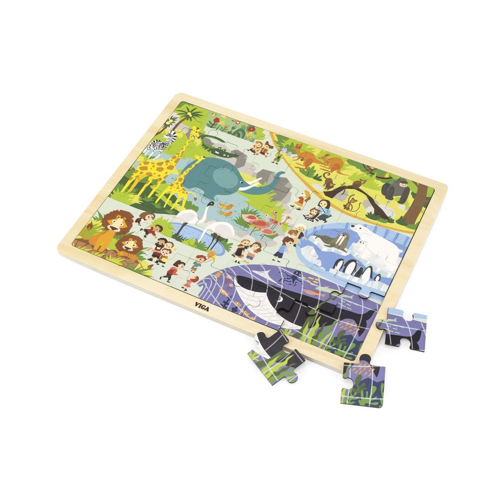 Viga 44587 puzzle na bloku, 48 dijelova - učenje o zoološkom vrtu slika 2