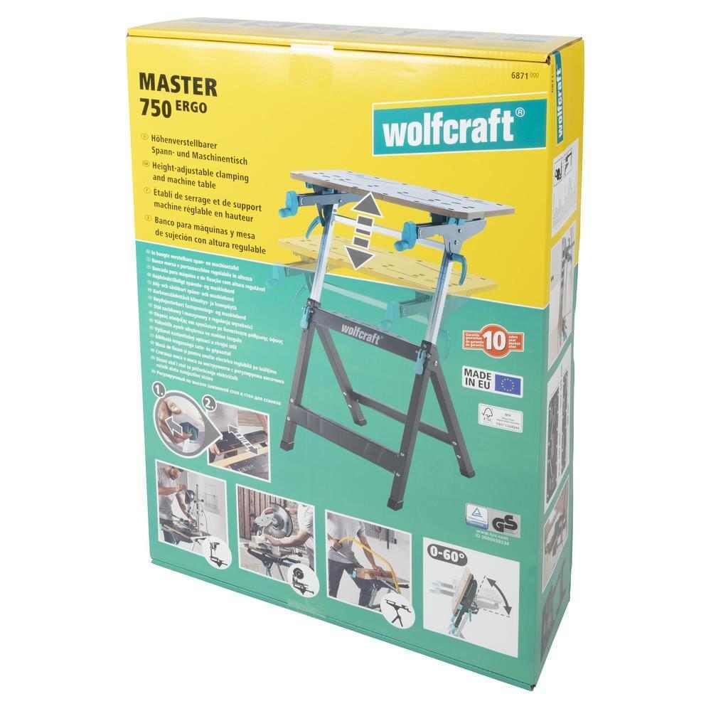 Wolfcraft Stol Radni i Stezni Master 750 Ergo / 680 x 700 x 950 mm - 6871000 slika 21