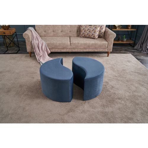 Atelier Del Sofa Tabure, Plava, Alis Puf - Blue slika 3