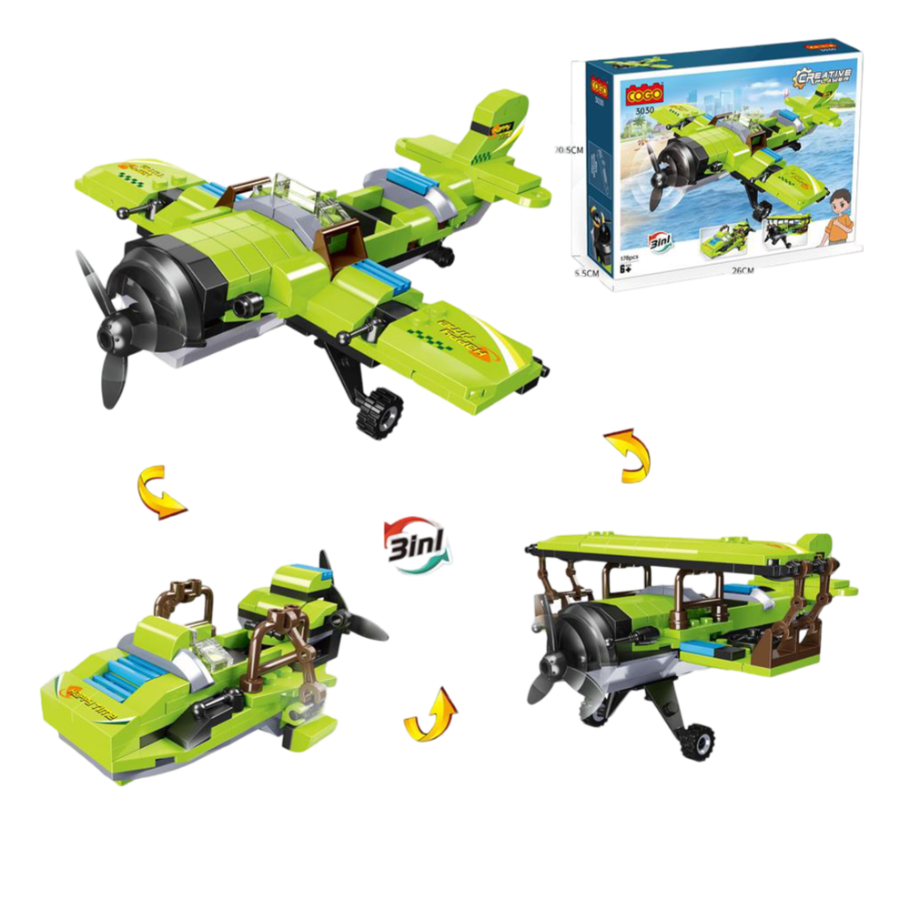 MKK225789 Cogo Kocke avion 3u1, 178kom slika 1