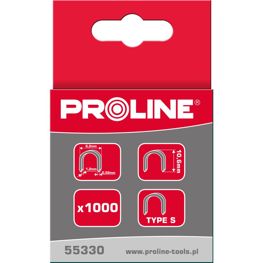 KLAMERICE TIP S 10MM 6,2*1,2MM 1000KOM PROLINE  55330 slika 1