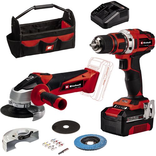 EINHELL Expert set aku bušilice i brusilice Power X-Change TE-TK 18/2 Li Kit (CD+AG) slika 1