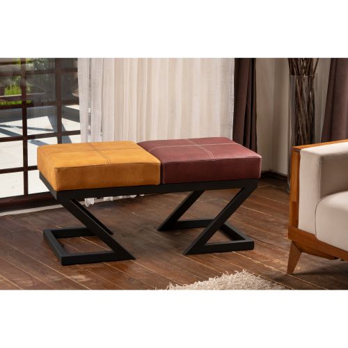 Atelier Del Sofa Tabure, Brda - Mustard, Claret Red slika 1