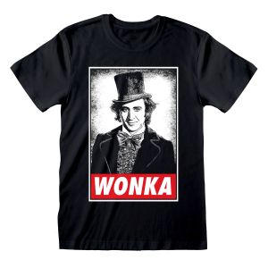 Unisex Majica Kratkih Rukava Willy Wonka Crna XL