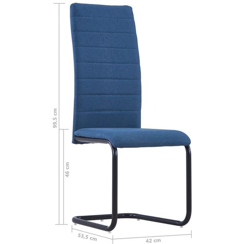Konzolne blagovaonske stolice od tkanine 4 kom plave slika 28