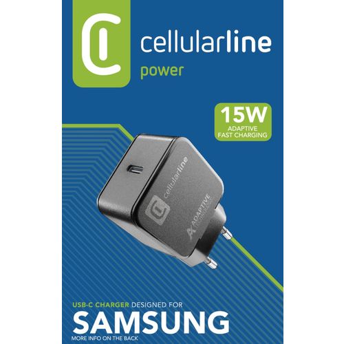 Cellularline kućni punjač Samsung USB-C 15W crni slika 2