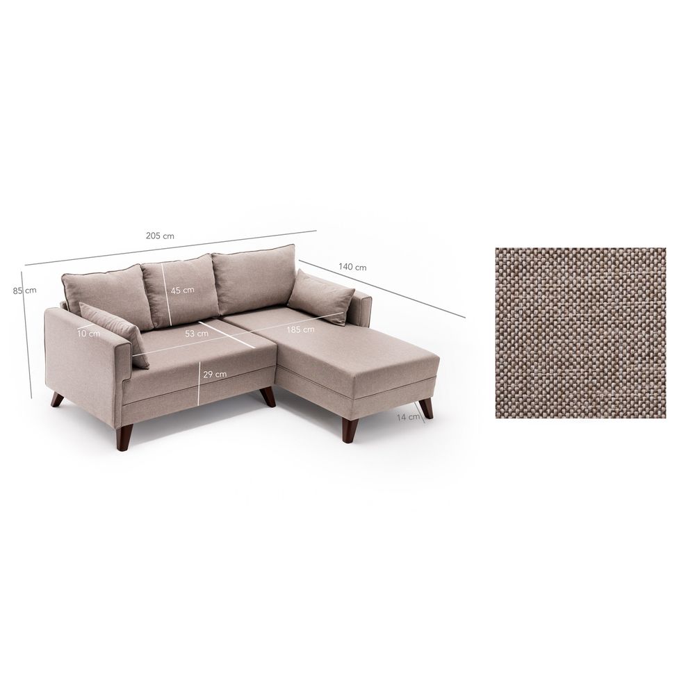 Ugaona Sofa Bella Desni Kut 2 - Krem slika 7