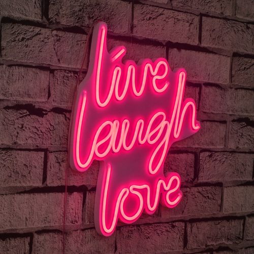 Live Laugh Love - Pink Pink Decorative Plastic Led Lighting slika 1