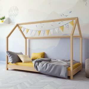 Dječji drveni krevet BELLA - 200x90cm - Svijetlo drvo