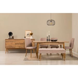 Vina 03 0900 - Set za Trpezariju od 7 Komada s Produžnim Stolom od Atlantskog Borova