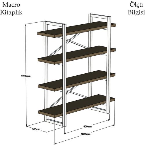 Woody Fashion Polica za knjige, Makro - Walnut slika 4