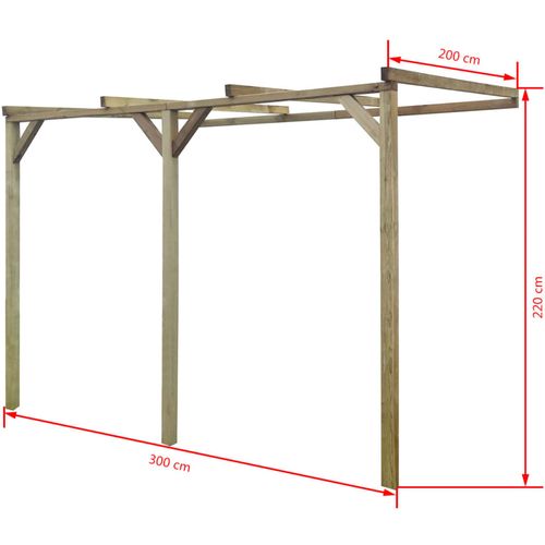 Potporna pergola 2 x 3 x 2,2 m drvena slika 16