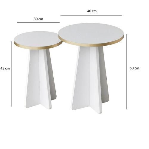 Mushroom 2 - Gold, White Gold
White Coffee Table Set slika 7