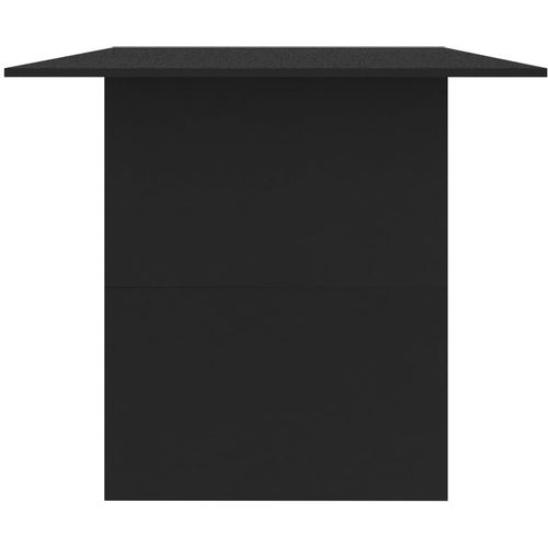 Blagovaonski stol crni 180 x 90 x 76 cm od iverice slika 23