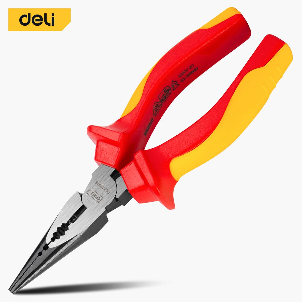 Deli Špicasta kliješta VDE prava 160mm EDL512106 slika 1