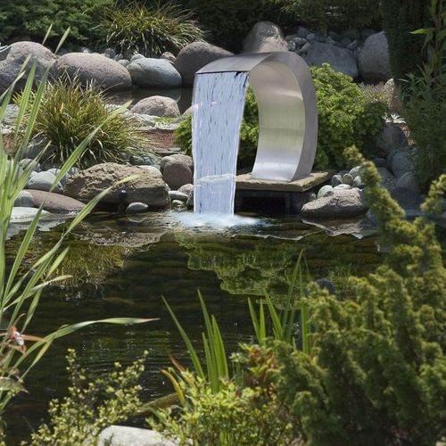 Vrtna fontana s vodopadom za bazen od nehrđajućeg čelika 45x30x60 cm slika 6