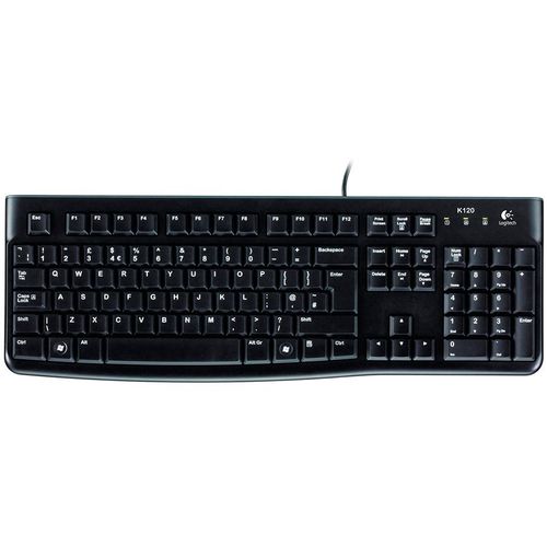 Tipkovnica Logitech K120, USB, žičana, crna slika 2