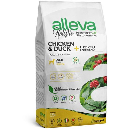 Alleva Holistic Dog Adult Chicken &amp; Duck + Aloe Vera &amp; Ginseng Maxi 2 kg slika 1