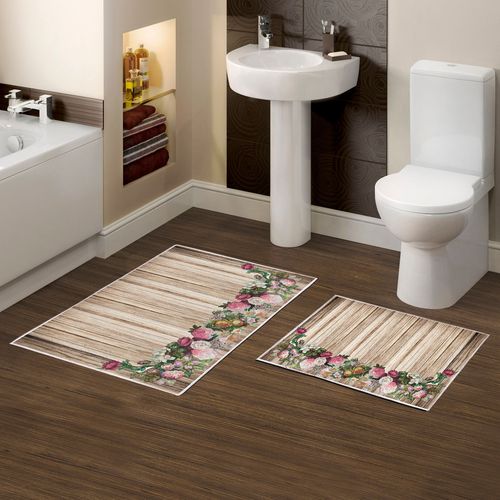 Kt470 Multicolor Bathmat Set (2 Pieces) slika 1