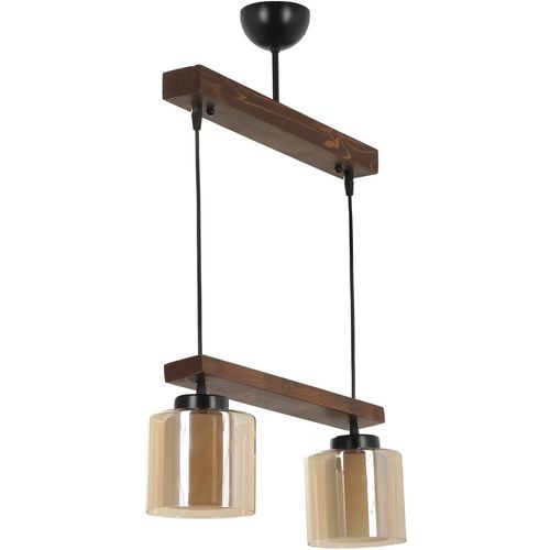 David 2 li sıralı ceviz bal camlı sarkıt Vintage Chandelier slika 2