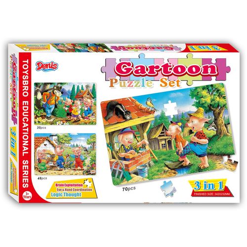 Puzzle / Slagalica set Vuk i tri praseta 3/1-153 kom slika 1