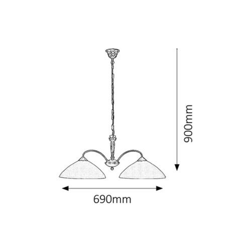 Rabalux Regina visilica E27 2x60W bronza Klasična rasveta slika 2