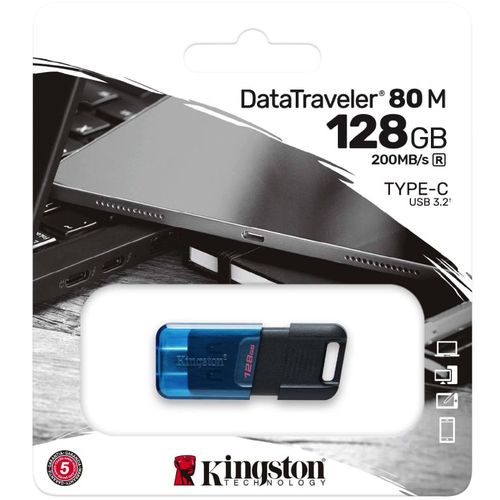USB memorija KINGSTON DT80M 128GB Data Traveler 3.2 crna slika 3