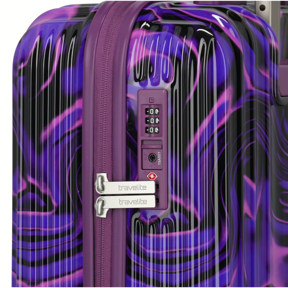 Travelite kofer 55 cm ABS Lascana 077447-19, abstract ljubičasti slika 3