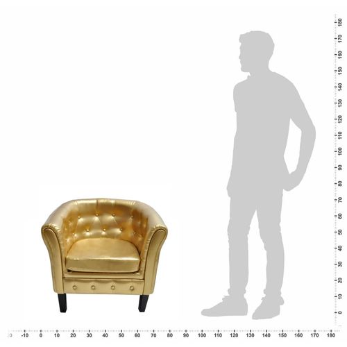 Fotelja od umjetne kože zlatna slika 18