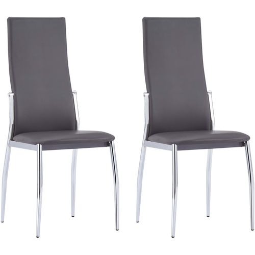 Blagovaonske stolice od umjetne kože 2 kom sive slika 10