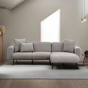 Side Right - Light Grey Light Grey Corner Sofa
