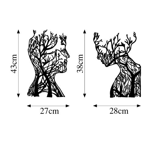 Wallity Metalna zidna dekoracija, Tree Man And Woman - 325 slika 6