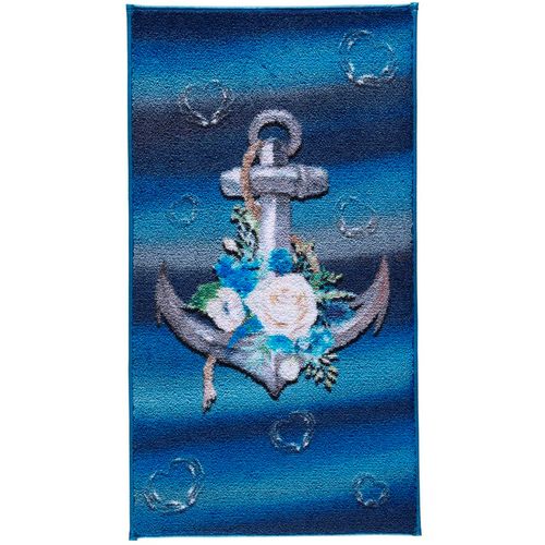 Colourful Cotton Kupaonski tepih, Romantic Anchor - Dark Blue (57 x 100) slika 2