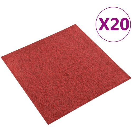 Podne pločice s tepihom 20 kom 5 m² 50 x 50 cm crvene slika 19