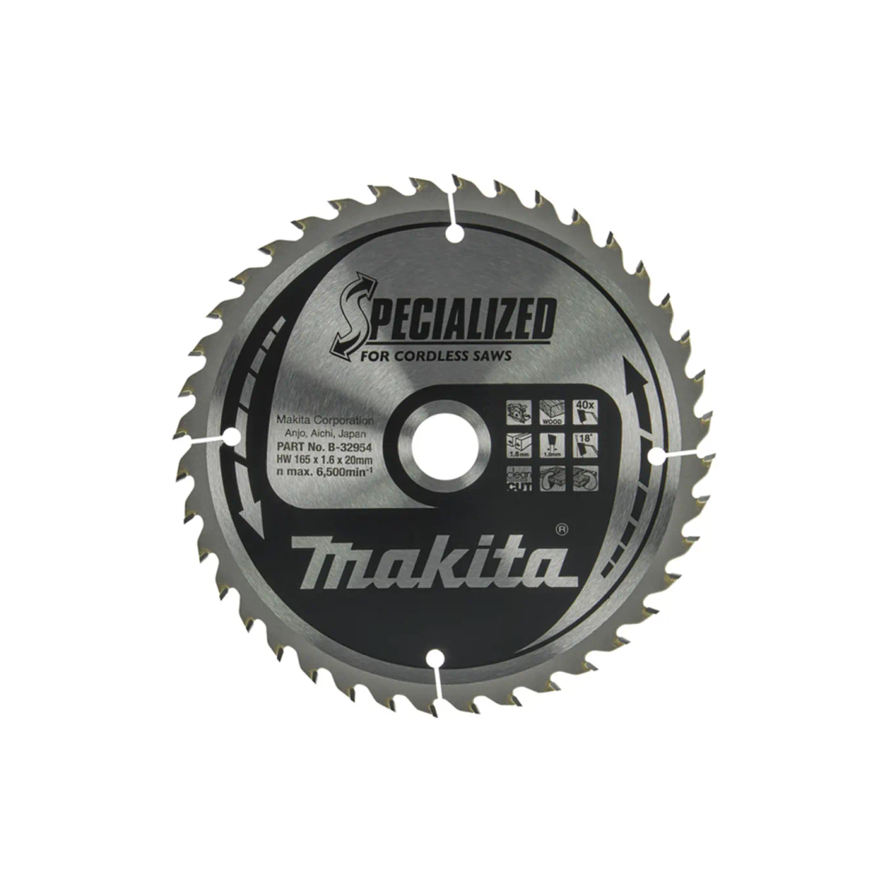 Makita - TCT Specialized list kružne pile za drvo 165 mm, 165x20x1,0 mm 40Z B-32954 slika 1