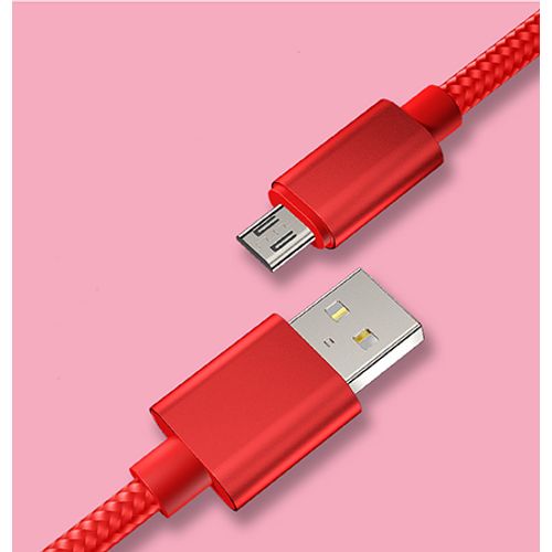 Xwave Kabl USB2.0 na Micro USB 1.2M,2A,aluminium,upleten,crveni slika 3