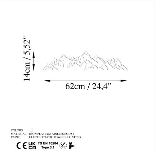 Wallity Metalna zidna dekoracija, Mountain View - 2 slika 6