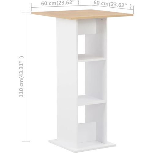 Barski stol bijeli i boja hrasta sonome 60 x 60 x 110 cm slika 39