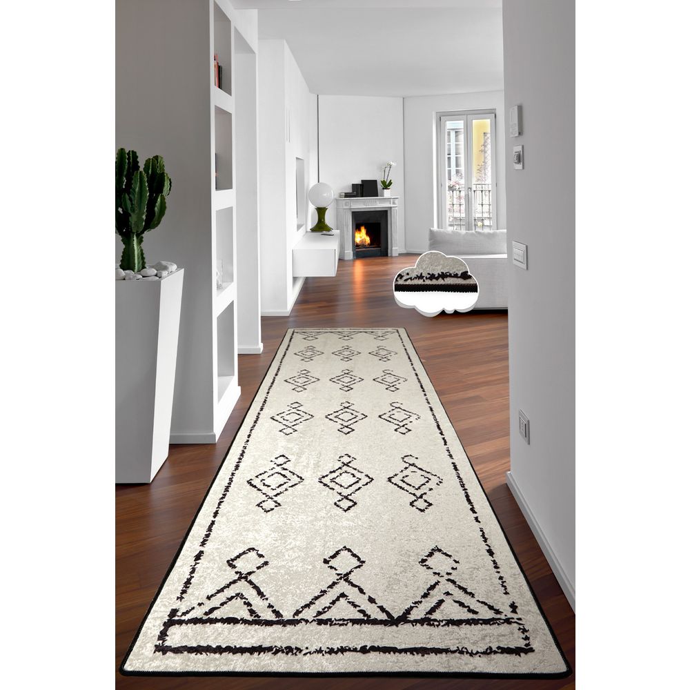 Elegantni tanki tepih Eaves White, 80x150 cm slika 1